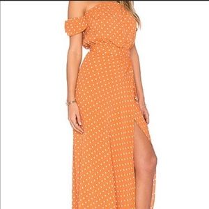 Flynn Skye Bella Off the Shoulder Polka Dot Dress